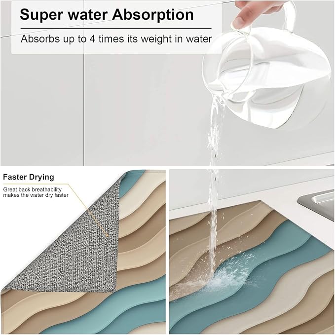 Ombre Beige Blue Wave