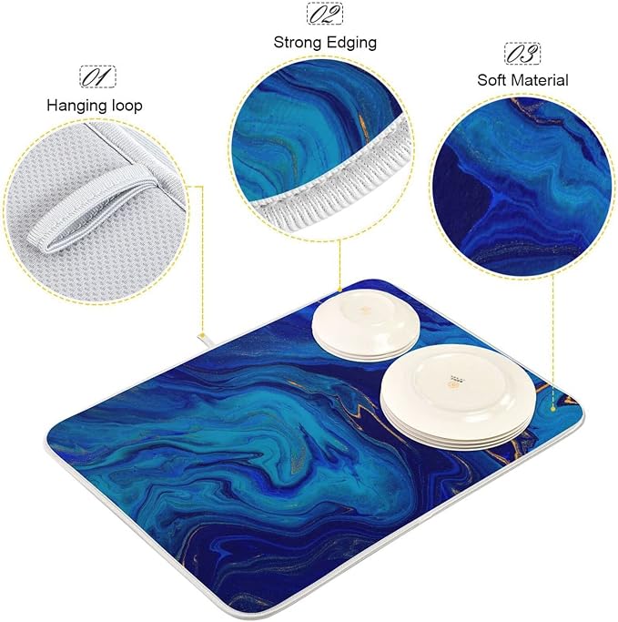 Navy Blue Gold Marble
