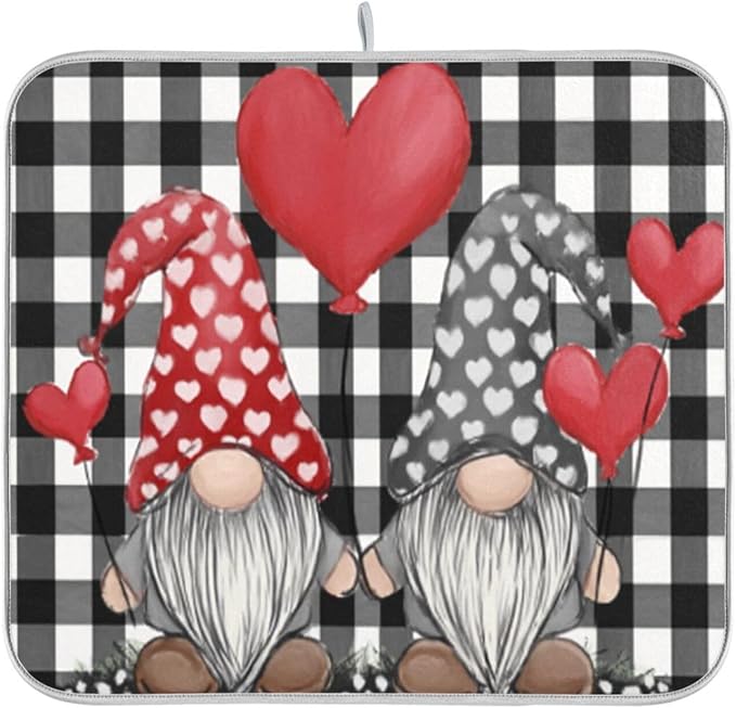 valentine gnomes with heart balloons
