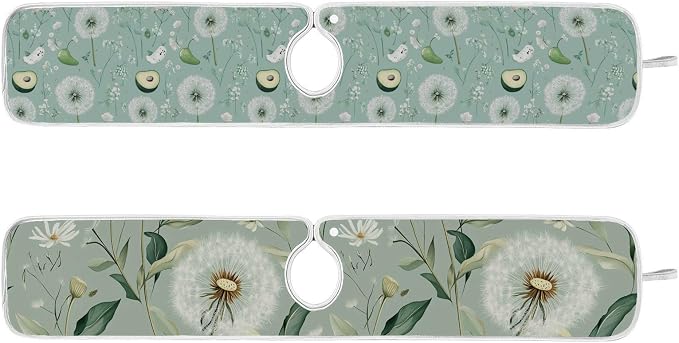 Sage Green Dandelion Mint Green Floral Avocado