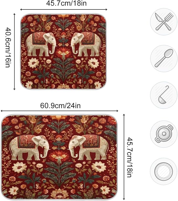 Retro Red Elephant Flowers