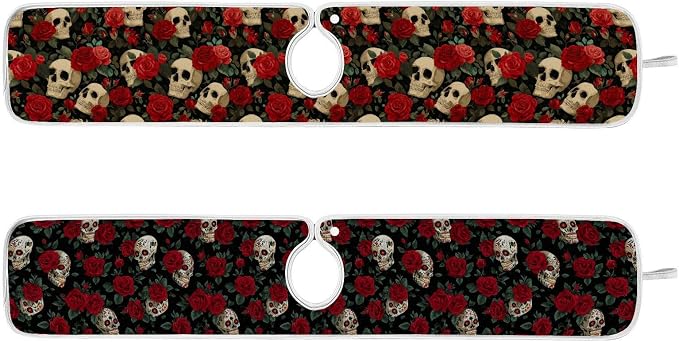 Black Mexico Skulls and Red Roses