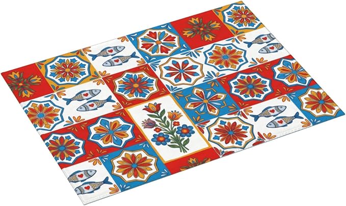 Blue Red Tile