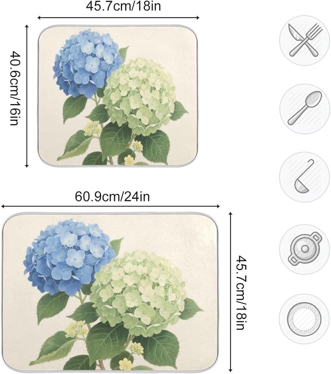 Blue and White Hydrangeas