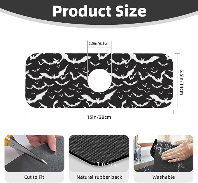 Bats Halloween Goth Silhouettes Black White