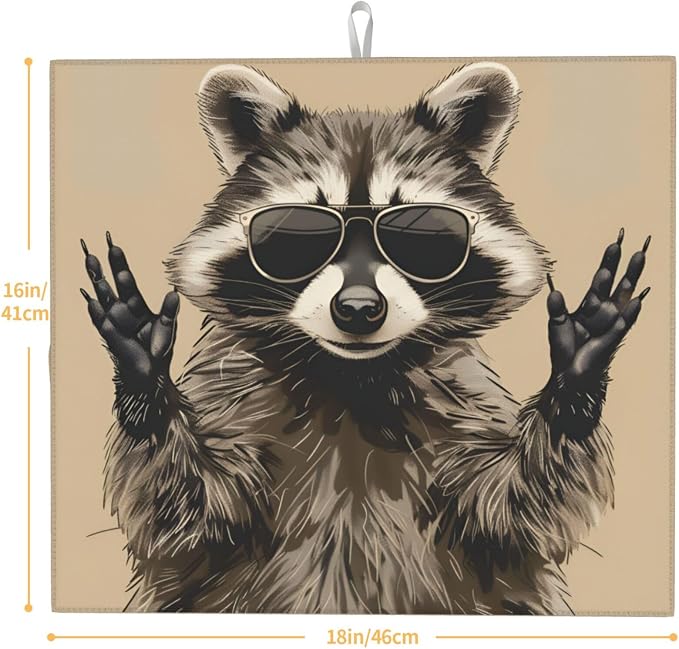 Cool Sunglasses Raccoon Retro Brown