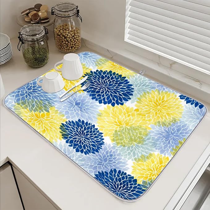 Blue Yellow Chrysanthemum Floral