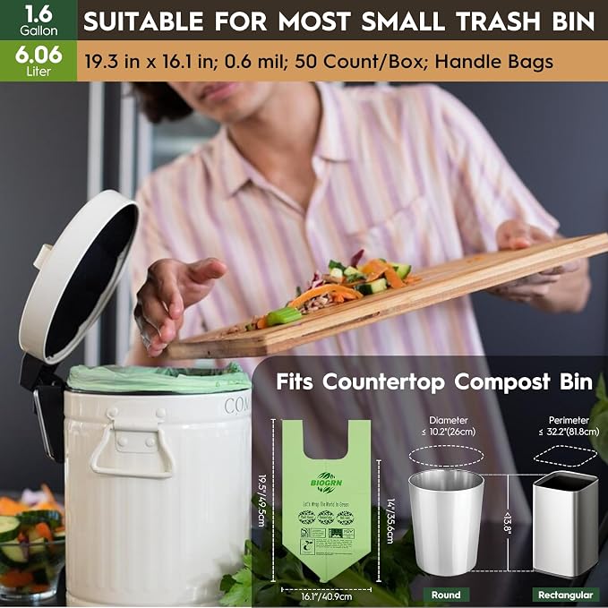 1.6 Gal, Handles Bags, 50 Count