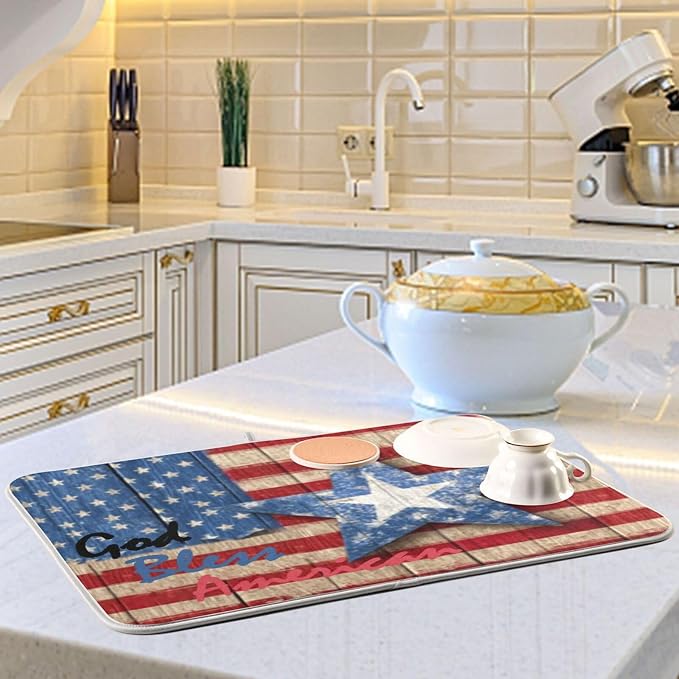 american flag design wooden