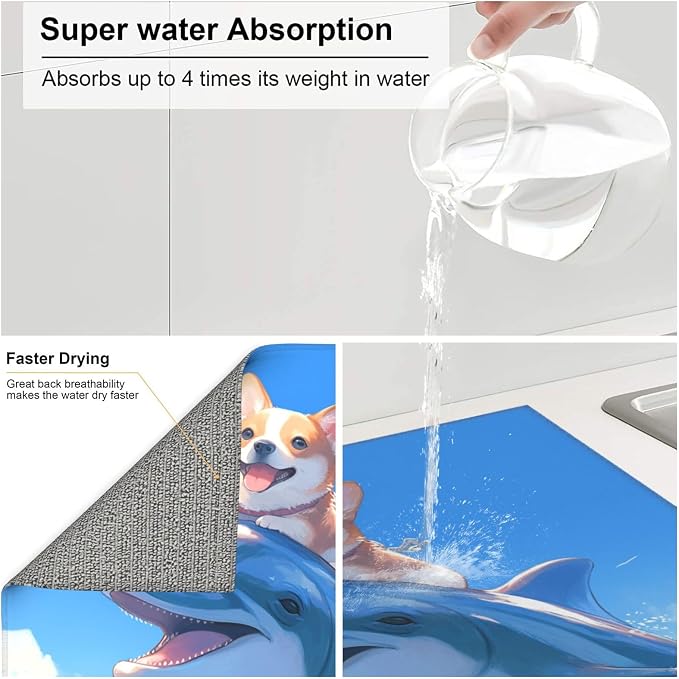 Cute Corgi Riding Dolphin