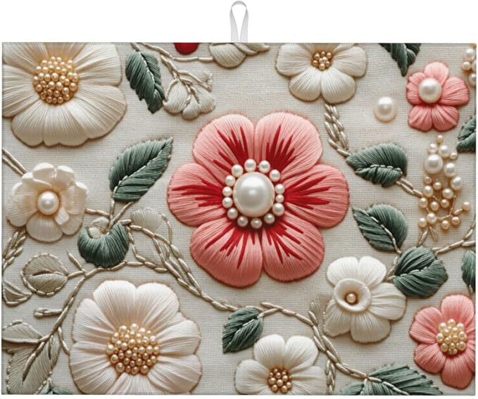 Floral Embroidered Pearl Beaded