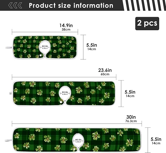 Green Checkered Tiny Clovers Line