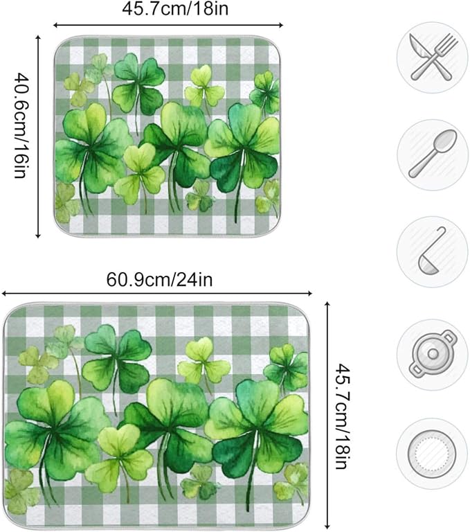 clovers on a checkered