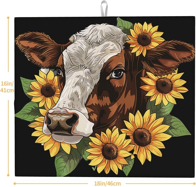 Vintage Cow Sunflower