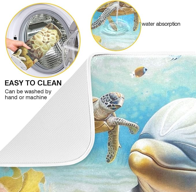 Dolphins Ocean Wave Sun Beige