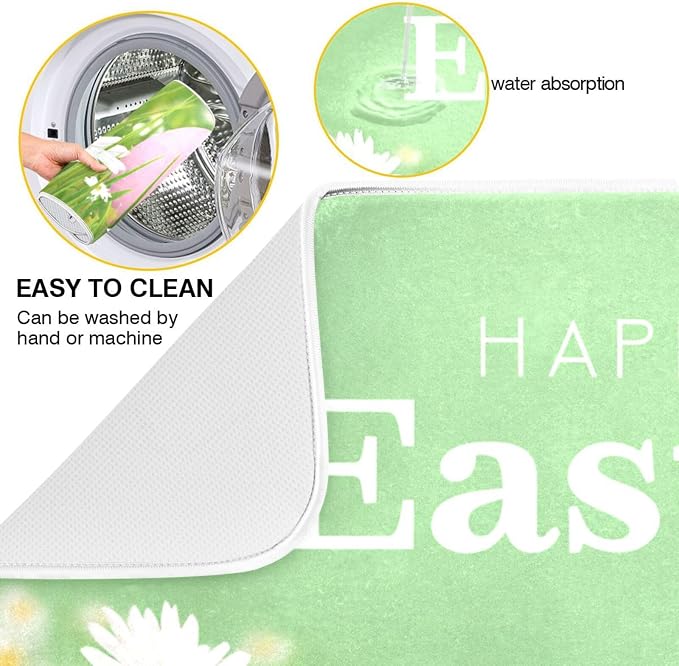 Green Happy Easter Eggs Daisy