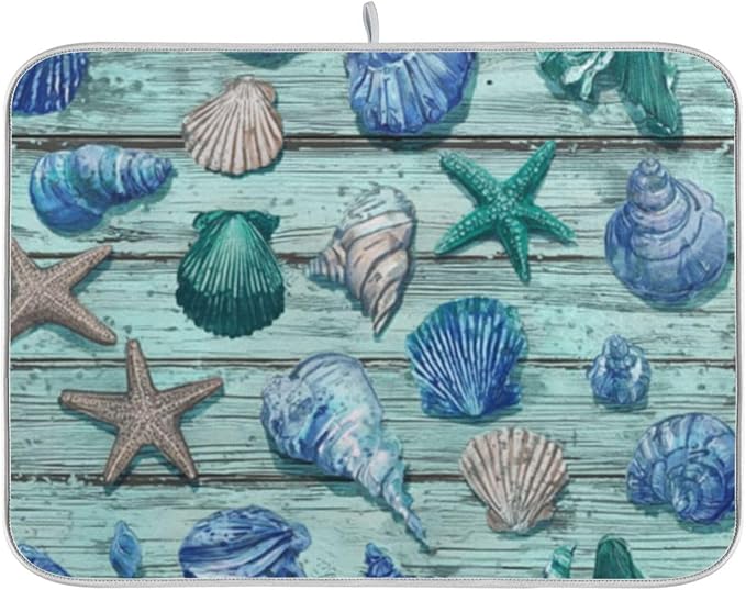 seashells and starfish wooden