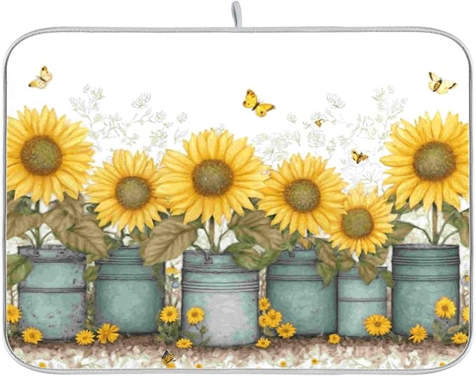 unflowers in metal cans