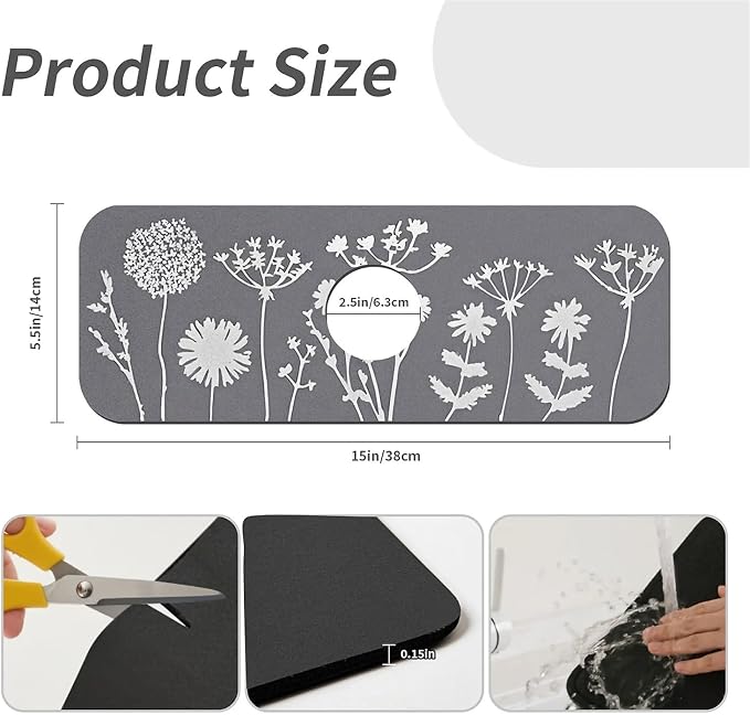 White flowers and grass silhouettes