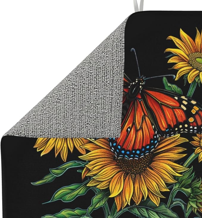 Orange Butterfly Yellow Sunflower