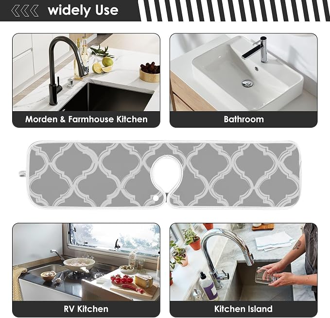 Grey and Black Quatrefoil