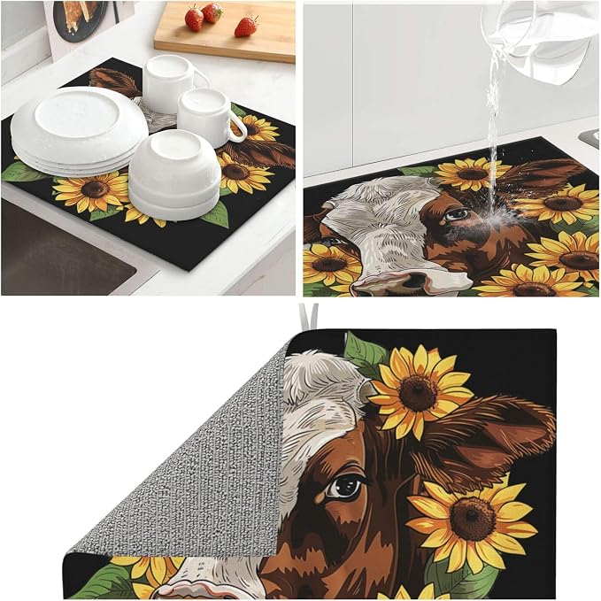 Vintage Cow Sunflower