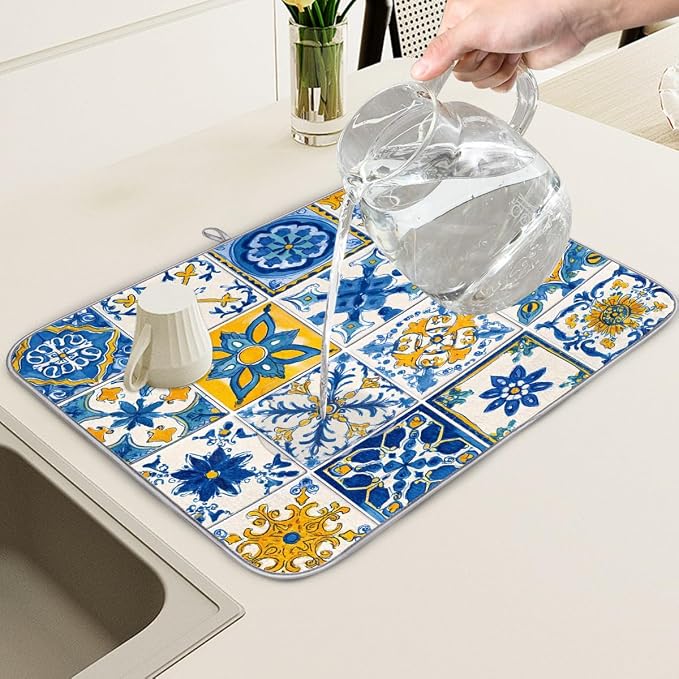 Blue Yellow White Spanish Ceramic Tiles