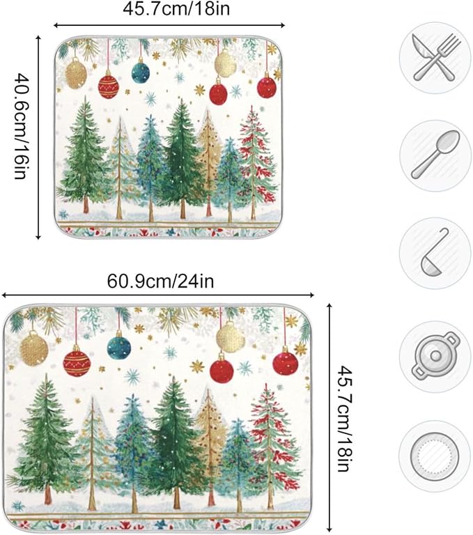 christmas trees with snowflakes