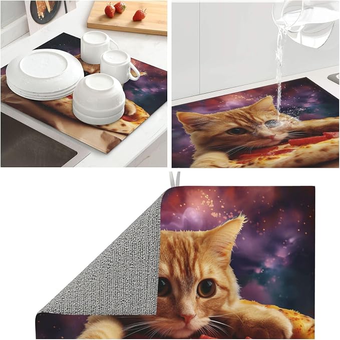 Cosmic Orange Cat Pizza