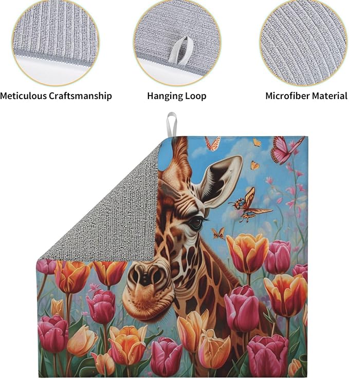Giraffe Tulip Butterfly Floral