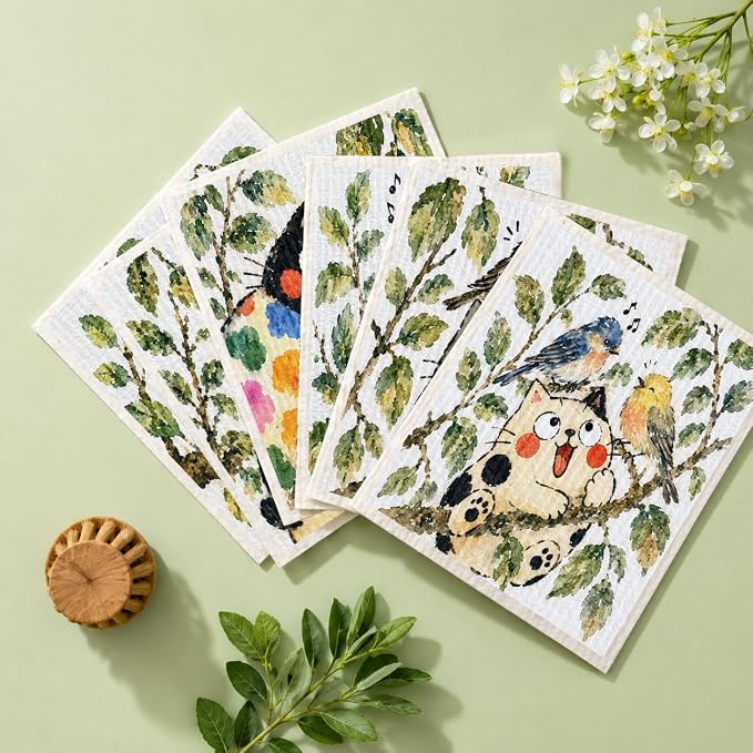 Cat Bird Floral