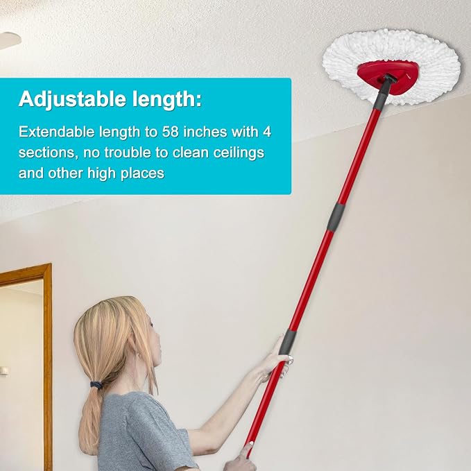 2 White Heads + 1 Set Mop Handle + 1 Base + 1 Brush
