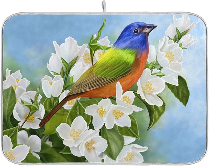 Peach Blossom Blue Hummingbird