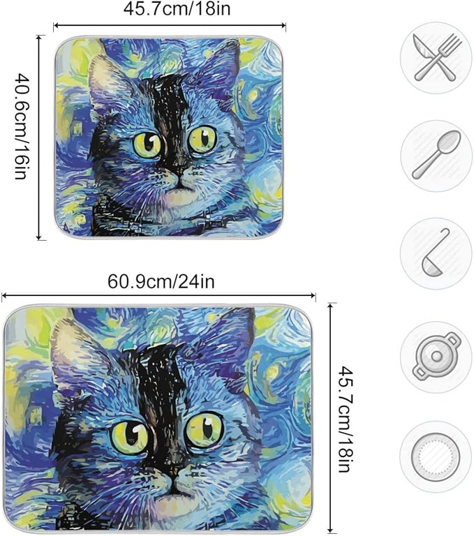 Cat Blue Starry Sky