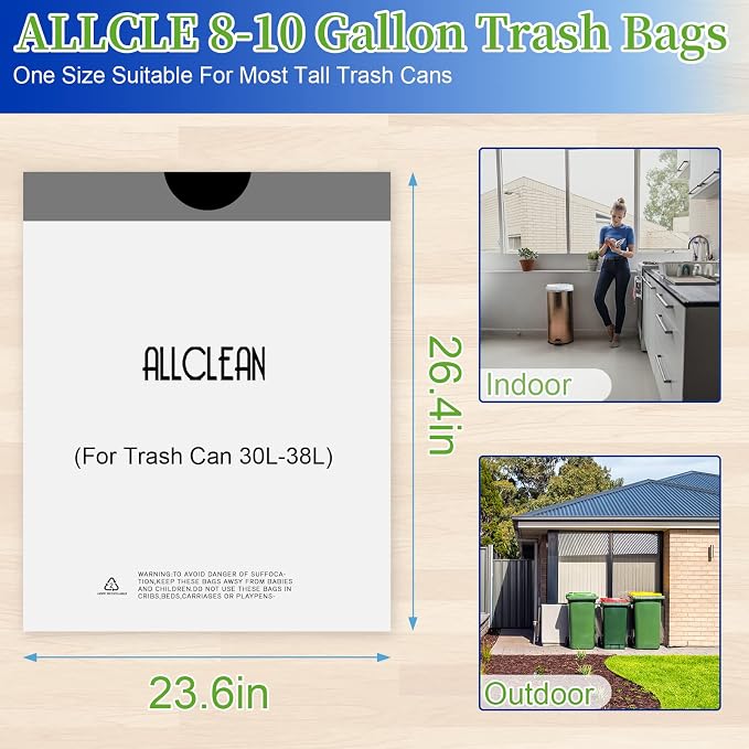 8-10 Gallon Transparent-White (30 Count)