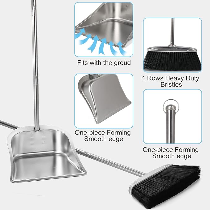 Black Broom and Dustpan Set