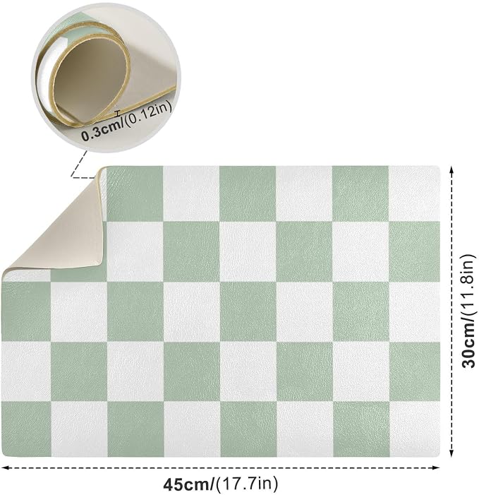 Checkered White and Green