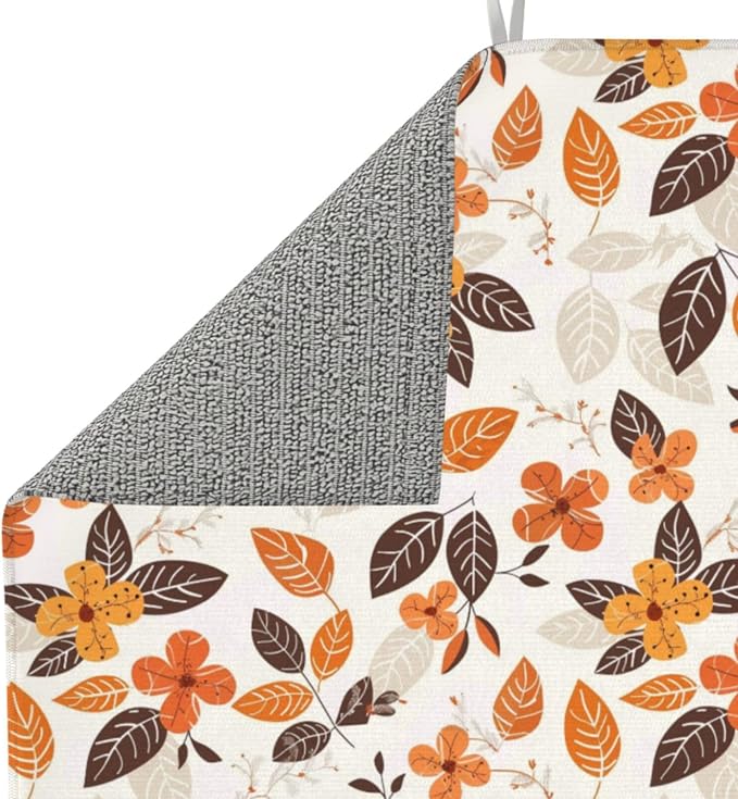 Autumn Dark Brown Orange Leaf Floral