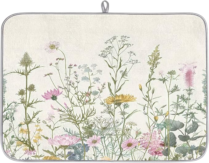 Retro Wildflower Floral Leaves
