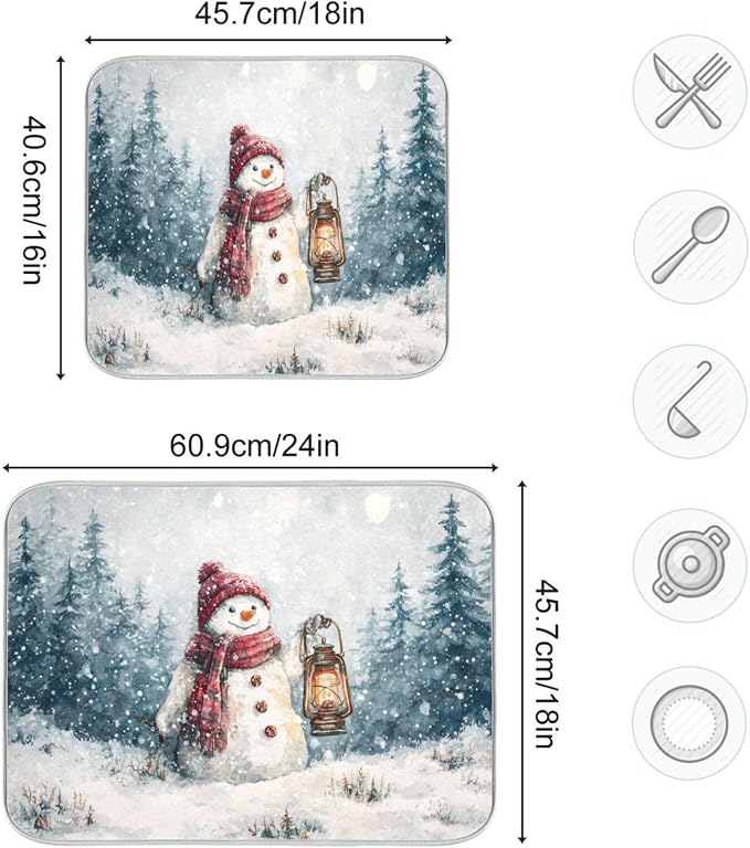 christmas snowman in forest