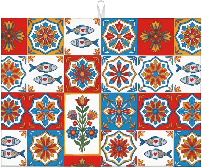 Blue Red Tile