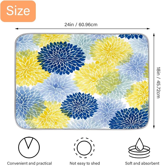 Blue Yellow Chrysanthemum Floral