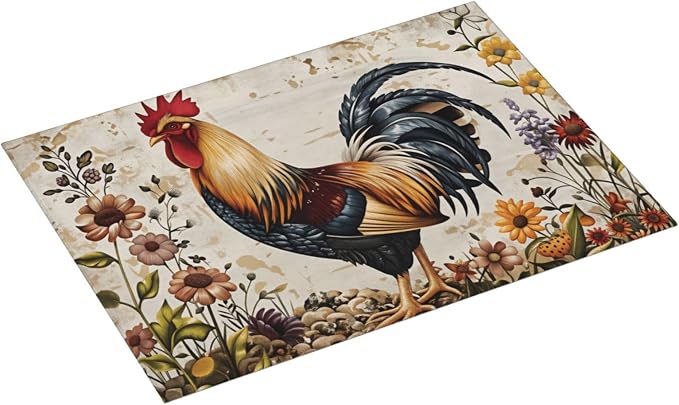 Colorful Rooster And Floral