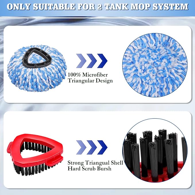 Blue Scrub Brush Mop Set