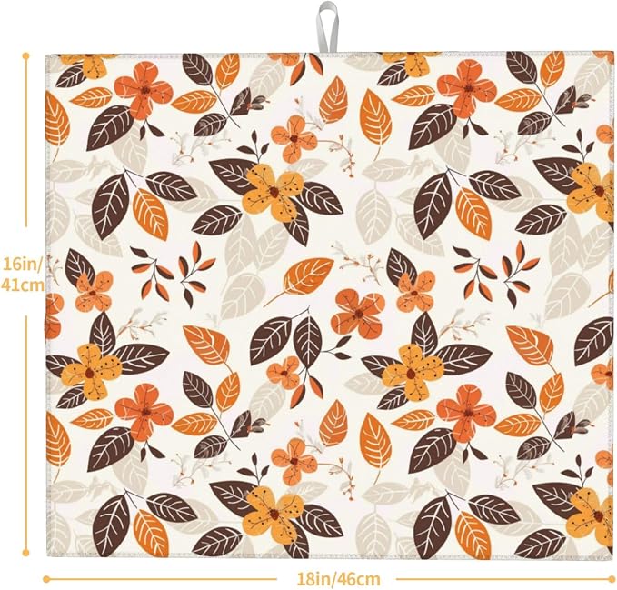 Autumn Dark Brown Orange Leaf Floral