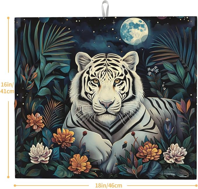Moonlit Jungle Flower White Tiger
