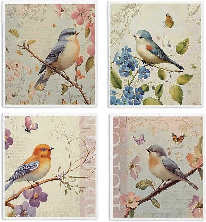 Vintage Bird Flower