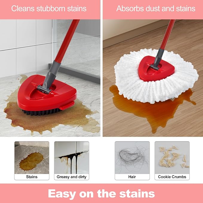 3 White Mop Heads + 1 Set Mop Handle ( 1 Tank )