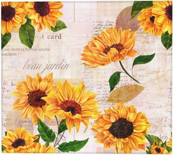 Retro Postcard And Sunflowers