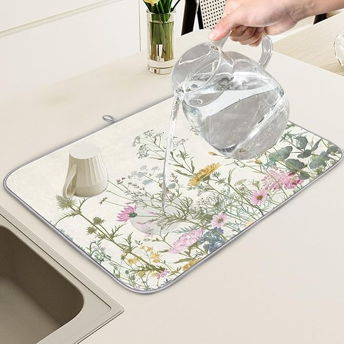 Retro Wildflower Floral Leaves